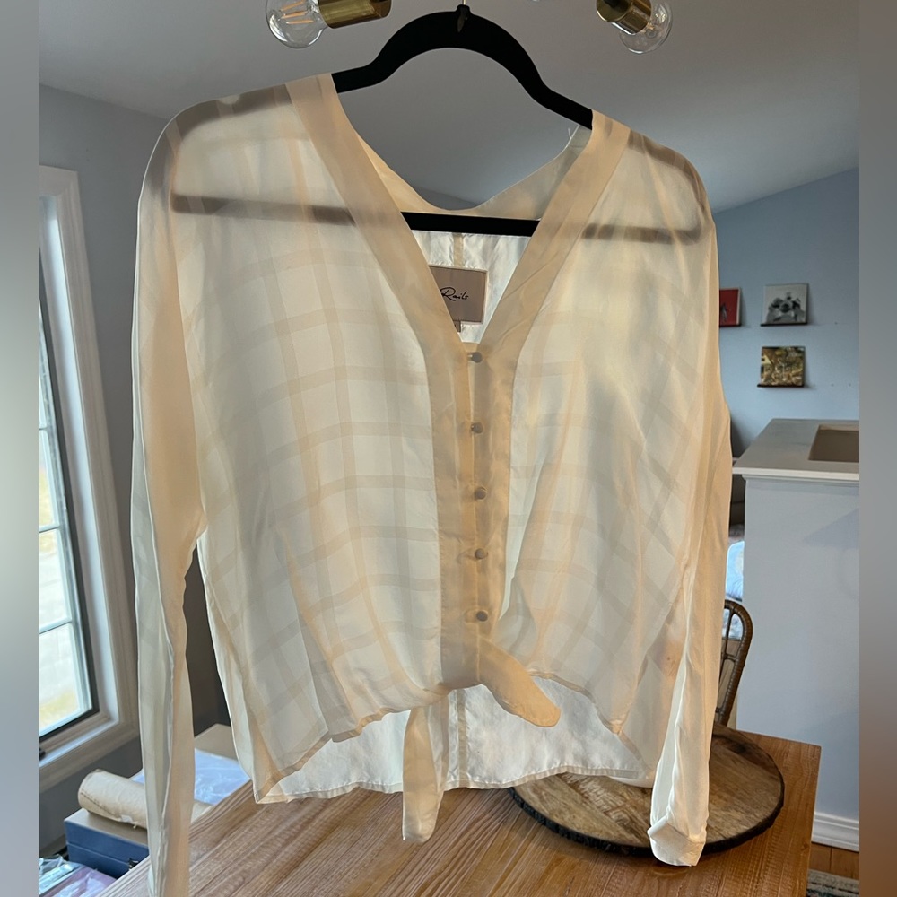 Rails - Tie Front White Button Up Blouse - image 1